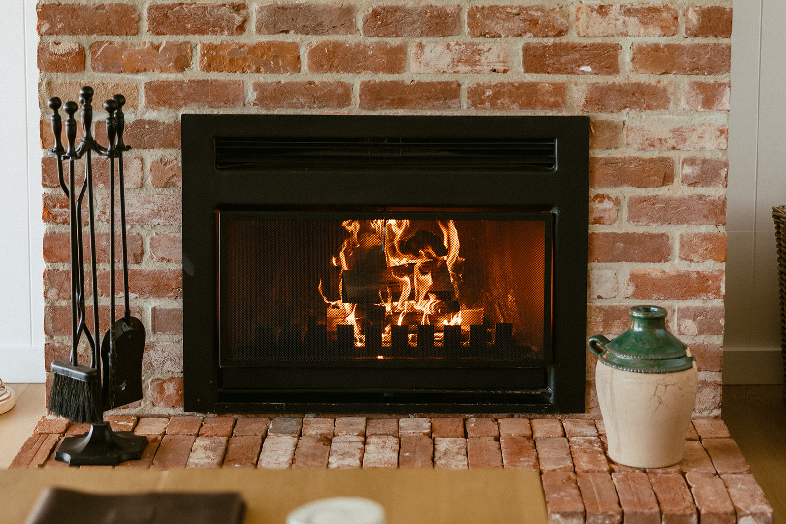 The indoor fireplace